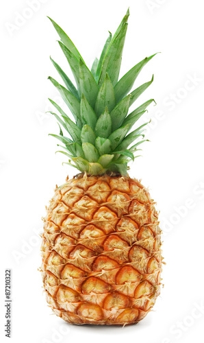 Fotografiet ripe pineapple isolated on white background