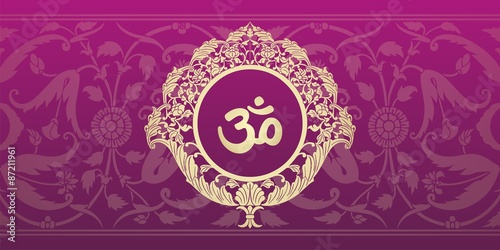 aum syllable, paisley design ,Hinduism, India