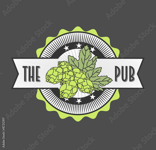Retro styled label of beer, For Beer House, Brewing Company, Pub, Bar.  Good as a template of advertisement. Can be used to design business cards, posters, decorating shop windows and signage