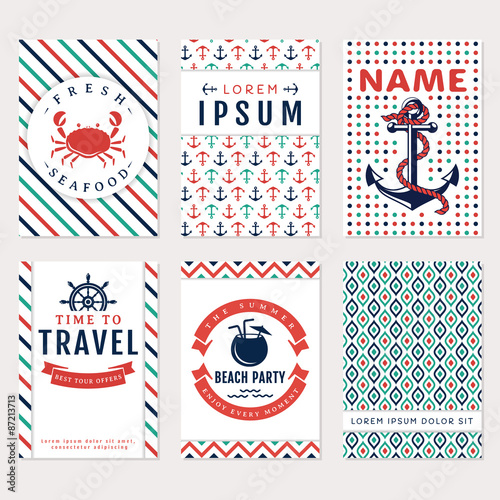 Sea banners. Vector card templates.