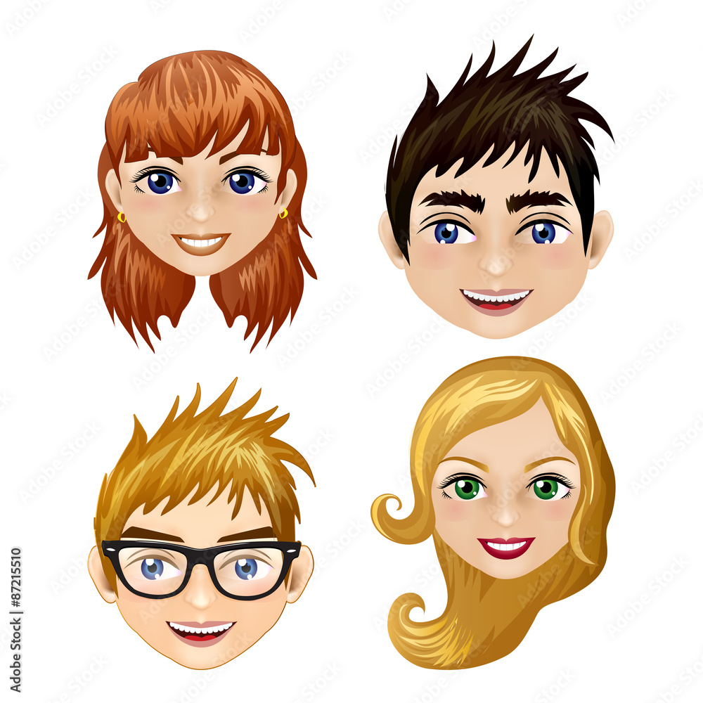 Illlustration set of different modern icons of children Illlustration set of different modern icons of children