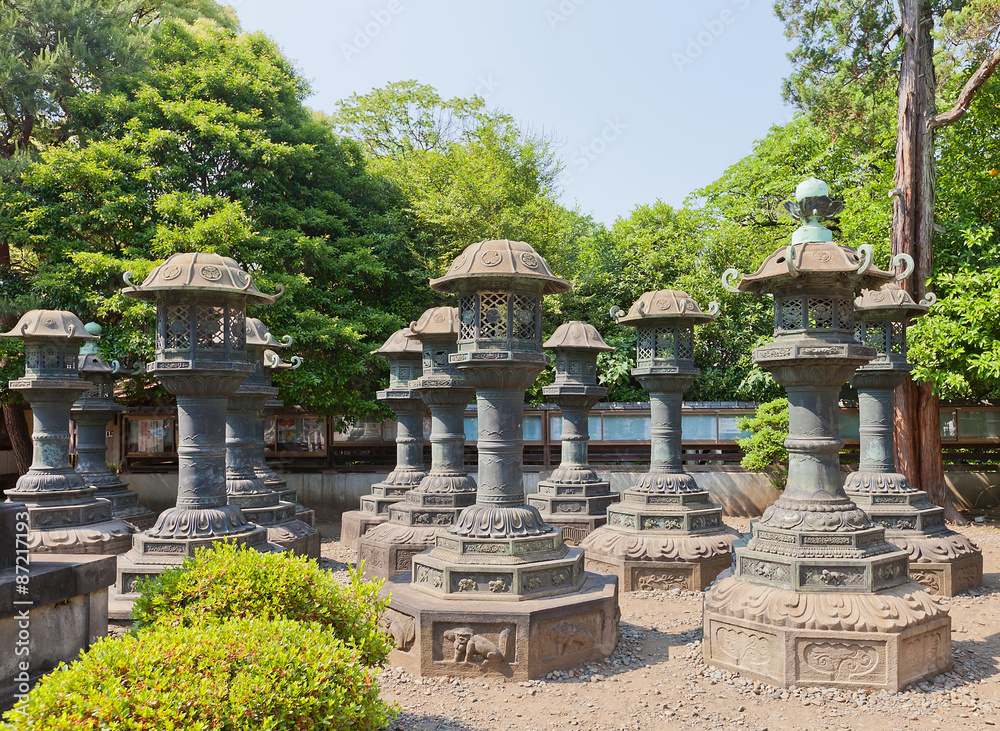 Lanterns in Ueno Toshogu Shrine, Tokyo, Japan Lanterns in Ueno Toshogu Shrine, Tokyo, Japan