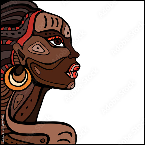 Profile of beautiful African woman.