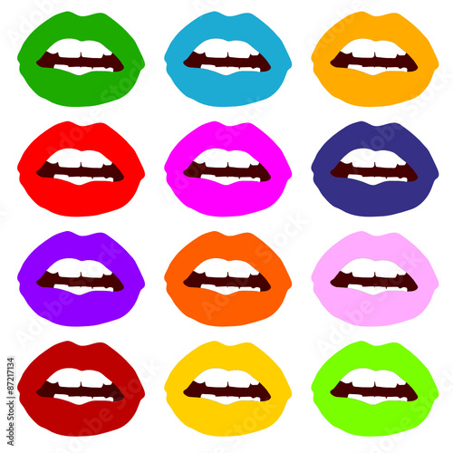 lips set color vector
