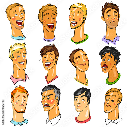 Male faces - Expressions.