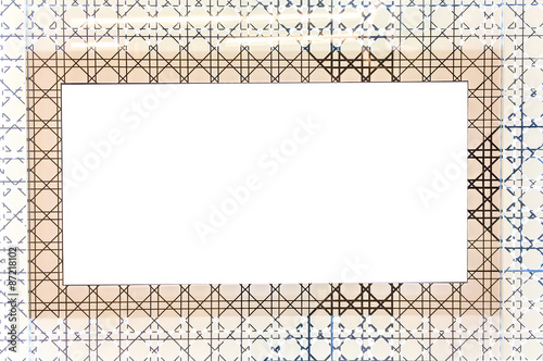 Blank Square Frame on Abstract White Wall for Exhibit Things or Input Text