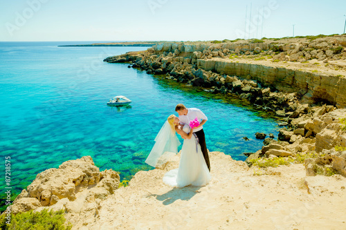 Maxim and Julia wedding photo shoot at sea