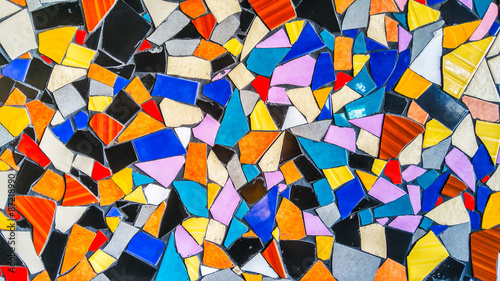 Abstract Colorful Rugged Triangle Tile Glass Background Texture