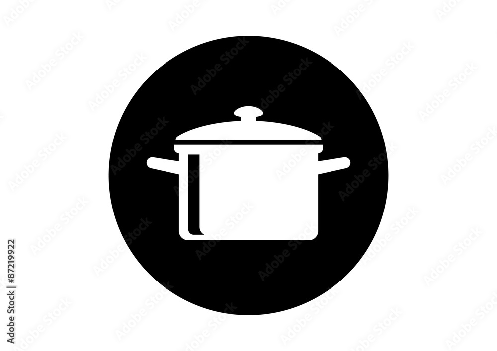 Black and white cooker icon on white background Black and white cooker icon on white background