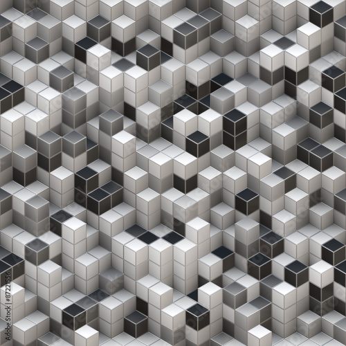 Seamless 3D white and black cubes