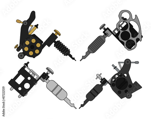 Set of 4 different style tattoo machines