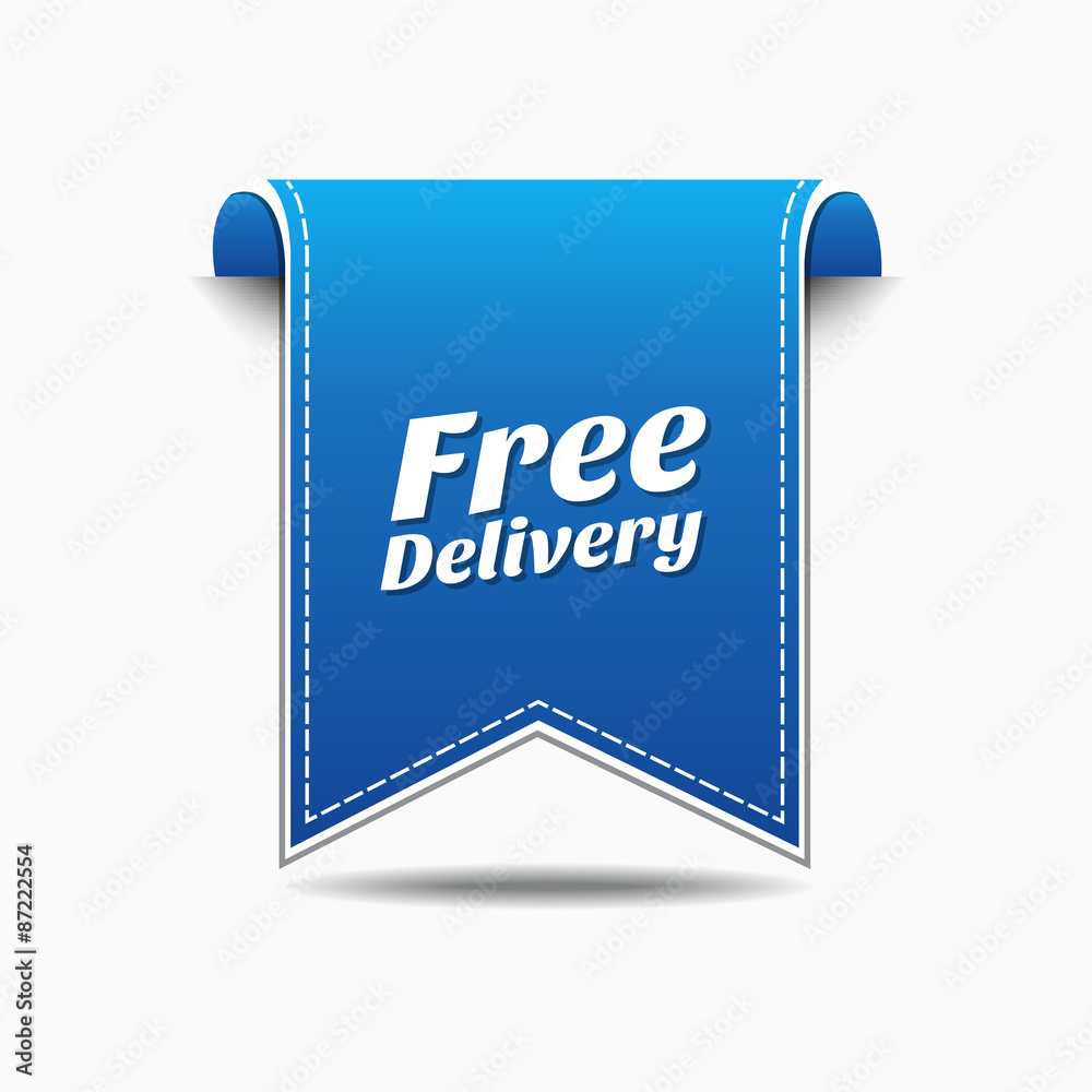Free Delivery Blue Vector Icon Design