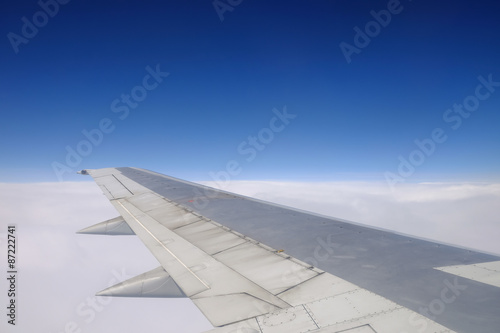 View from window seat of an airplane