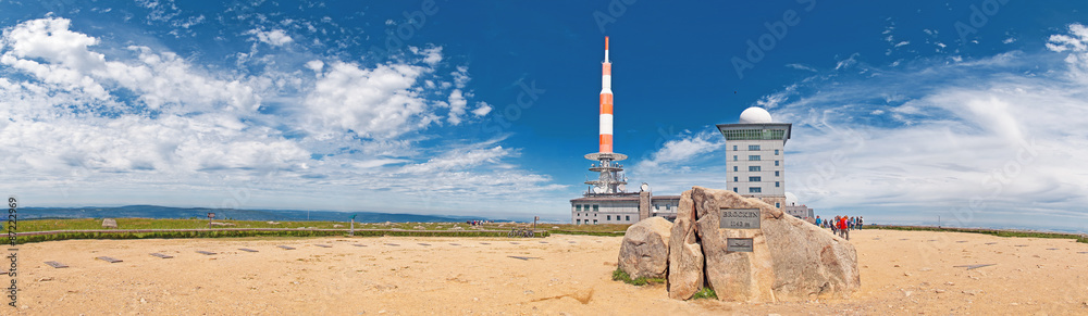 Naklejka premium Panorama vom Brocken-Gipfel im Harz 