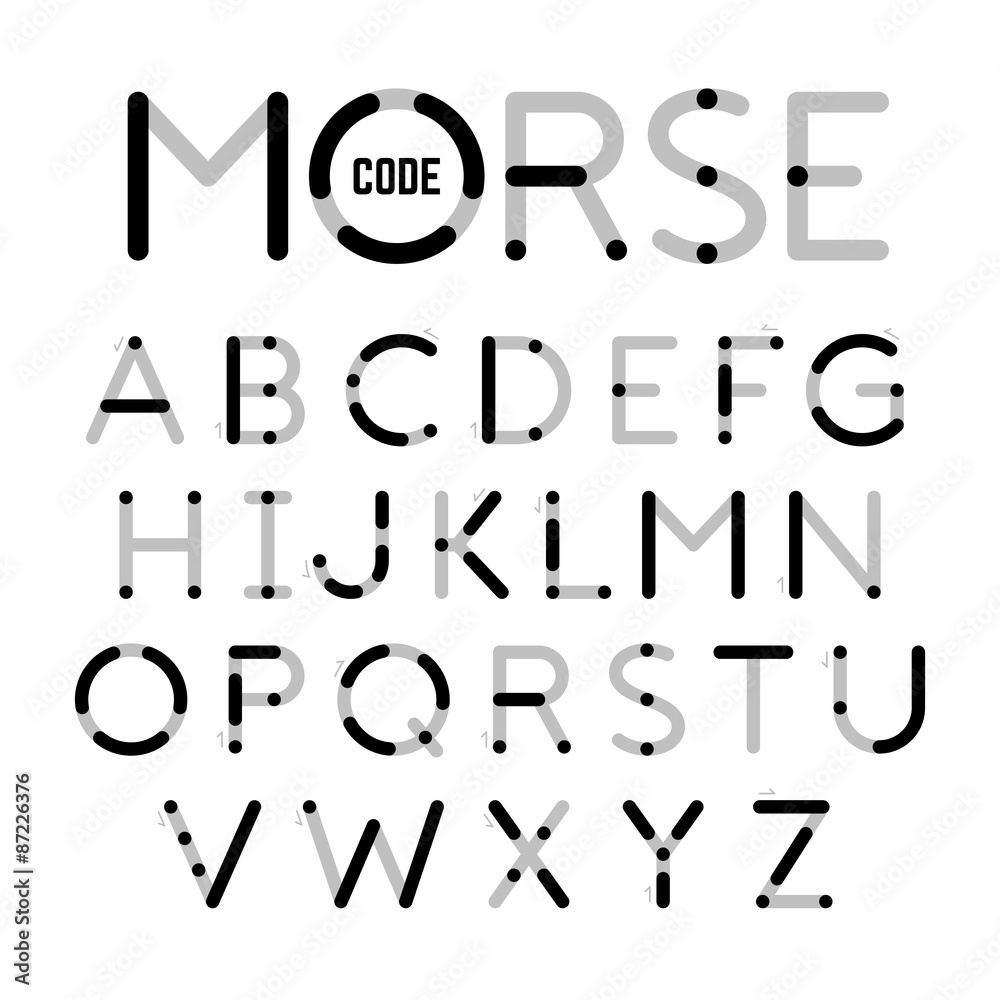 Visual guide learning Morse Code Векторный объект Stock | Adobe Stock