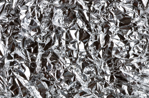 a thin sheet of crumpled silver foil