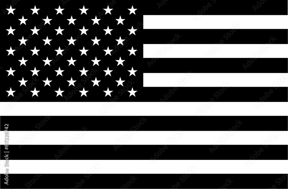 Obraz premium American flag in black and white
