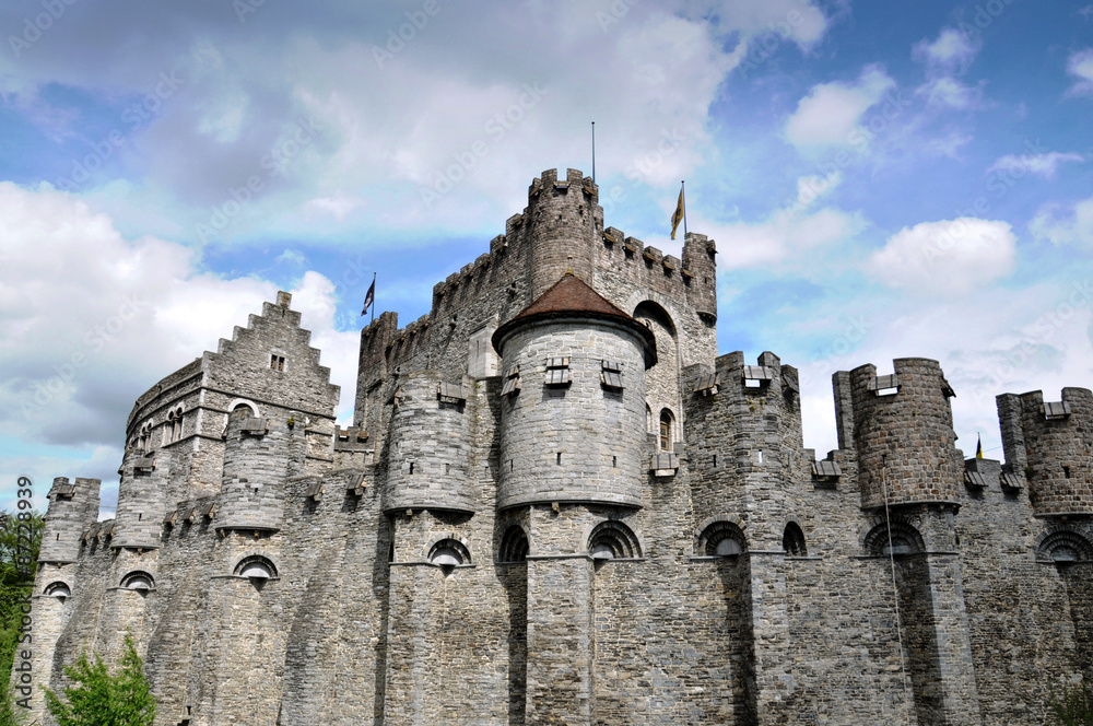 Medieval castle Gravensteen  in Gent, Belgium 