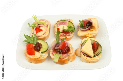 Canapes on a plate