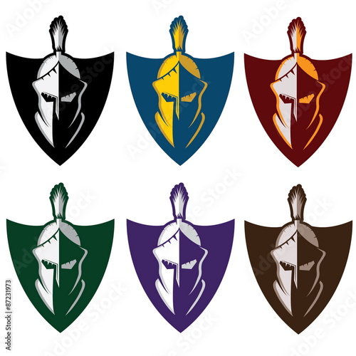 crests with spartan warrior