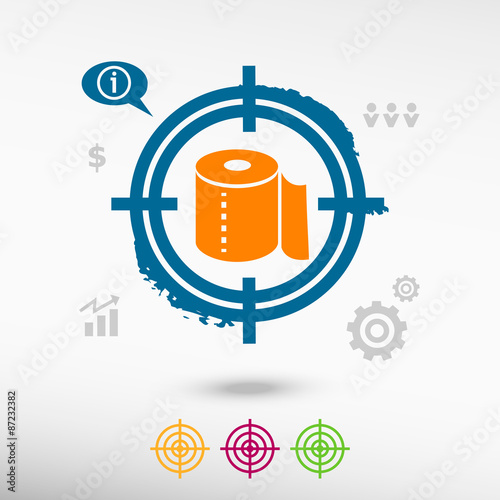Toilet paper icon on target icons background