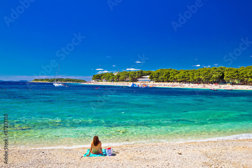 Turquoise Adriatic beach in Primosten