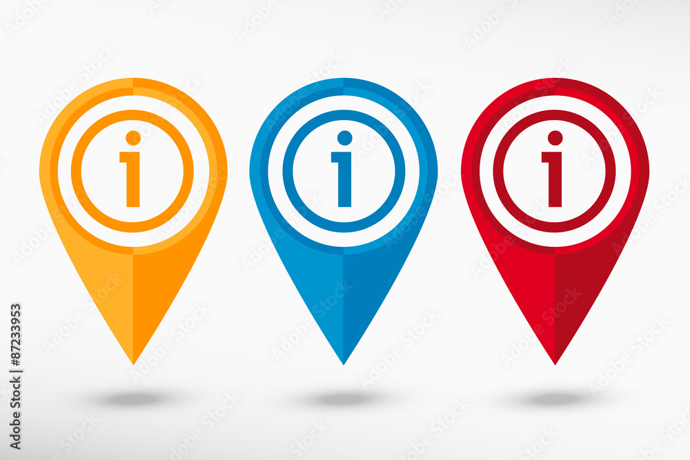Information map pointer, vector illustration. Flat design style Information map pointer, vector illustration. Flat design style