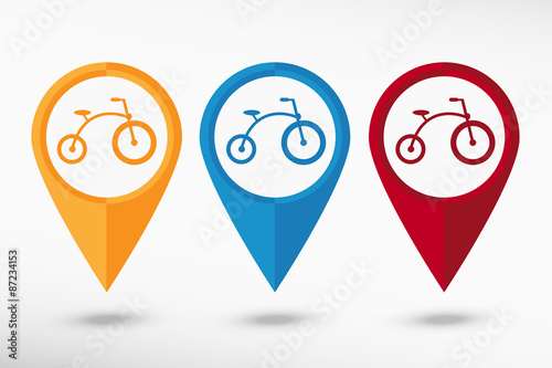 Wallpaper Mural Bicycle Sign map pointer. Flat design style  Torontodigital.ca