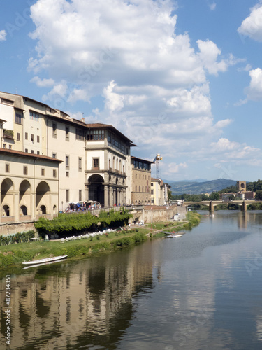 View of Arno River from the Ponte Vecchio, Florence, Italy © Andrea