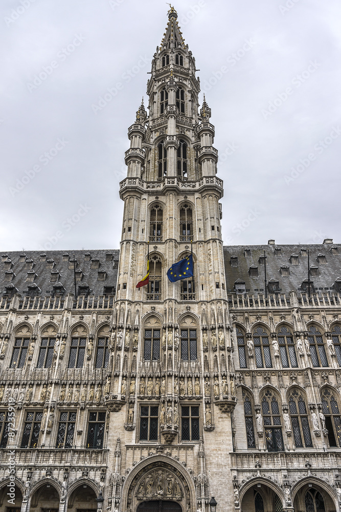 Town Hall (Hotel de Ville). Grand Place (Grote Markt), Brussels.