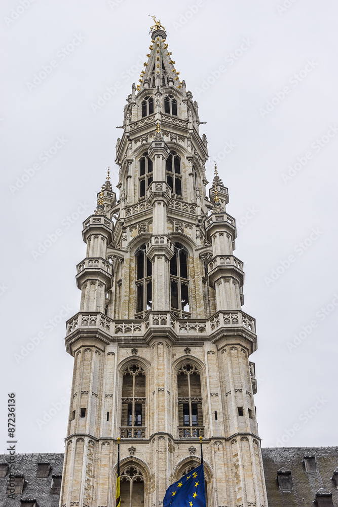 Town Hall (Hotel de Ville). Grand Place (Grote Markt), Brussels.