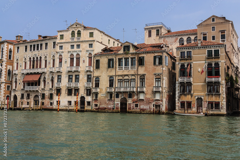 Venice houses on grnad canal, Italy.