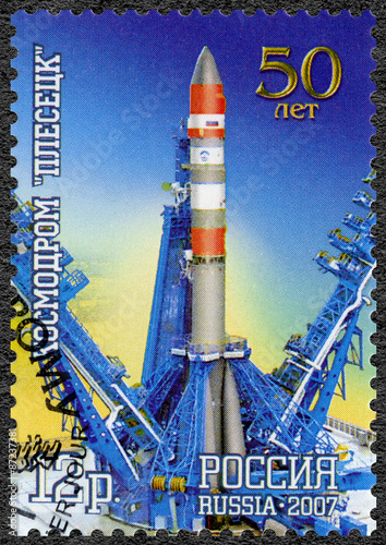 RUSSIA - 2007: devoted Plesetsk Cosmodrome, 50th anniversary photo