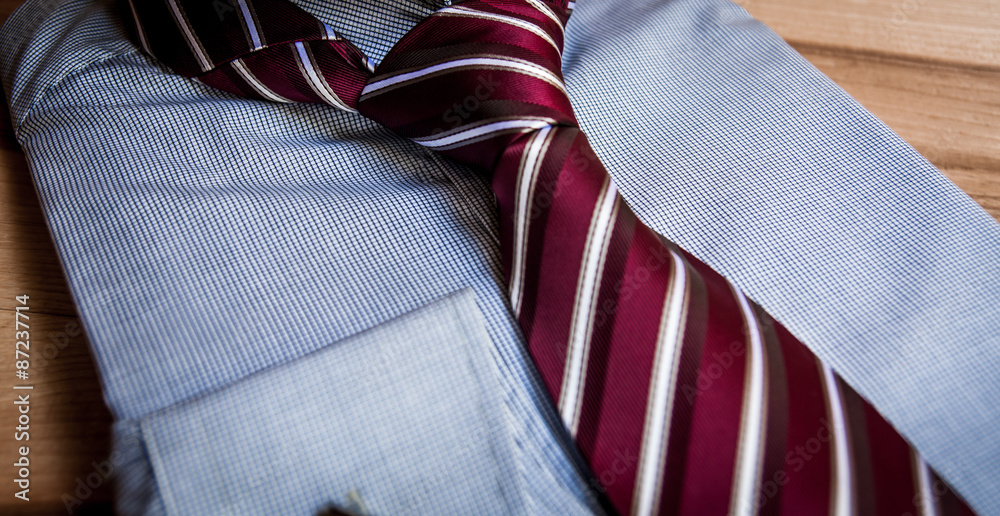Necktie on a shirt Necktie on a shirt