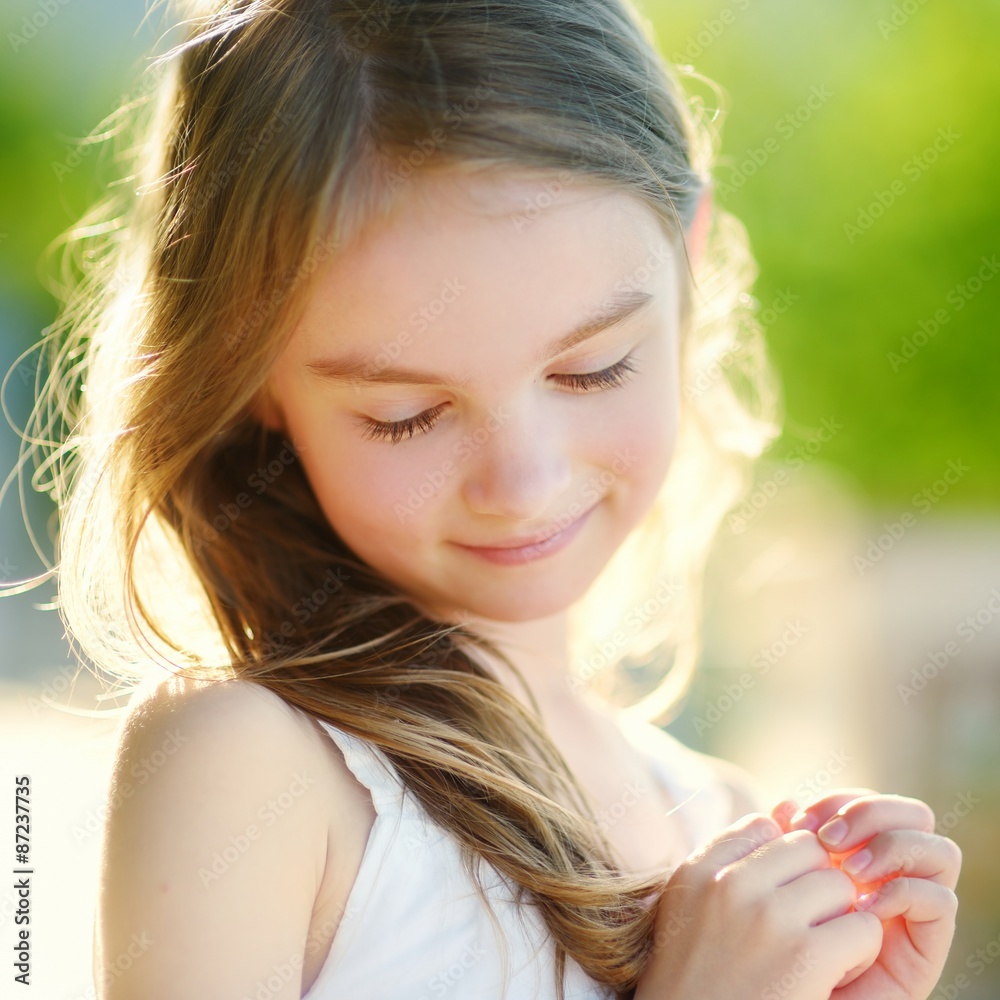 Fototapeta premium Adorable little girl on summer day