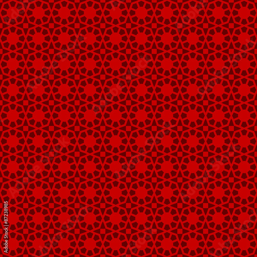 Seamless Chinese window tracery star square pattern background.
