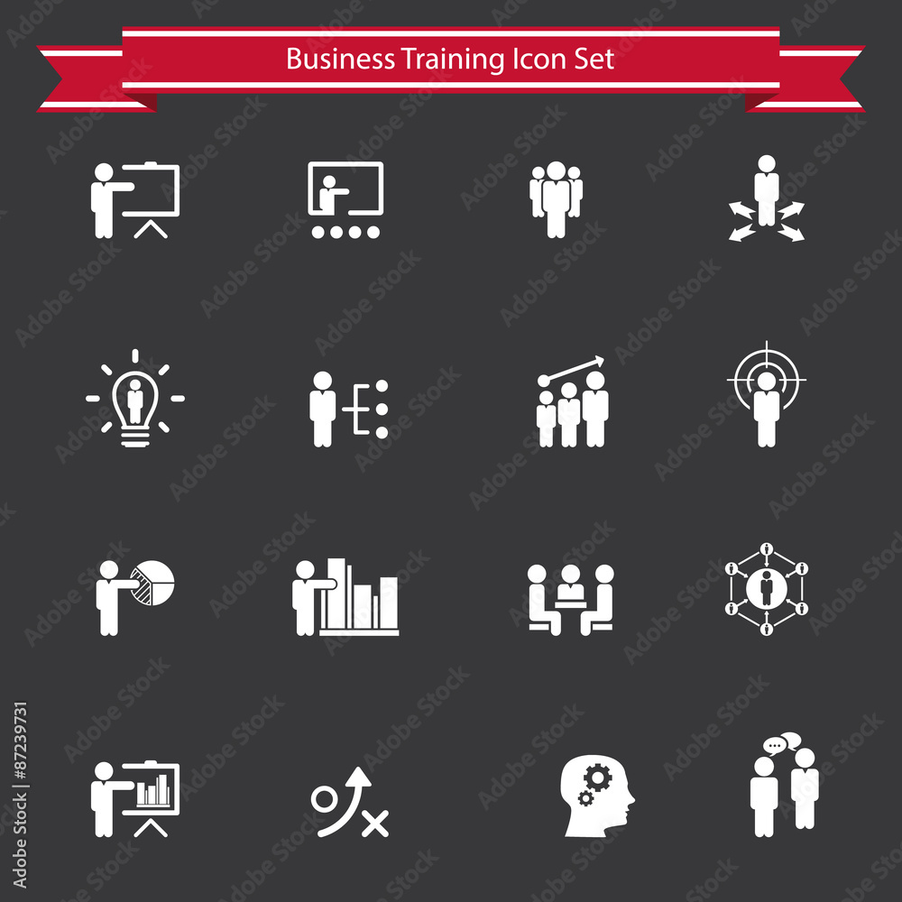 Business training icon set