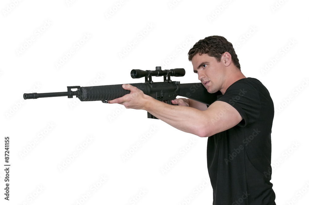 Man with Assault Rifle Man with Assault Rifle
