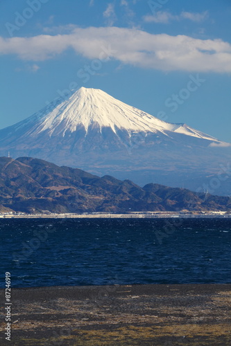 Mountain Fuji and sea at Miho no Matsubara , Shizuoka