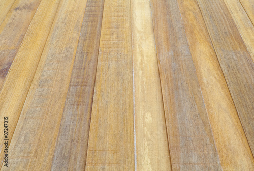 Outdoor brown wooden floor texture and background