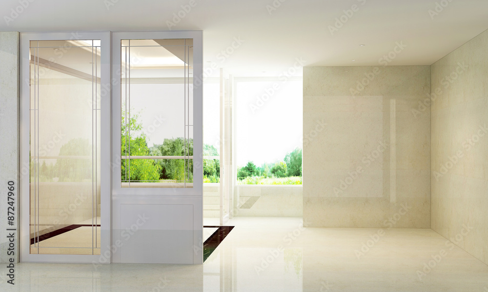 Fototapeta premium 3D render of empty room interior