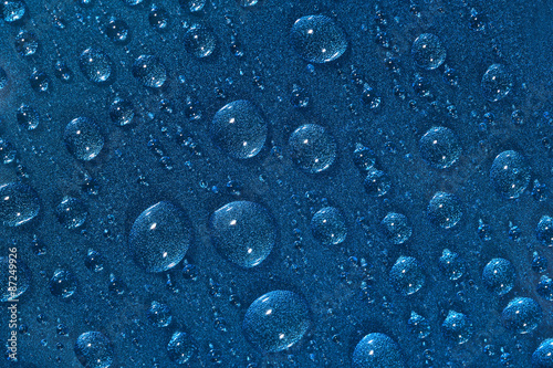 Wallpaper Mural Water drops on the blue surface Torontodigital.ca