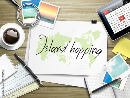 island hopping written on paper