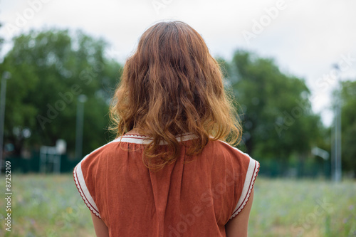 Young woman in park
