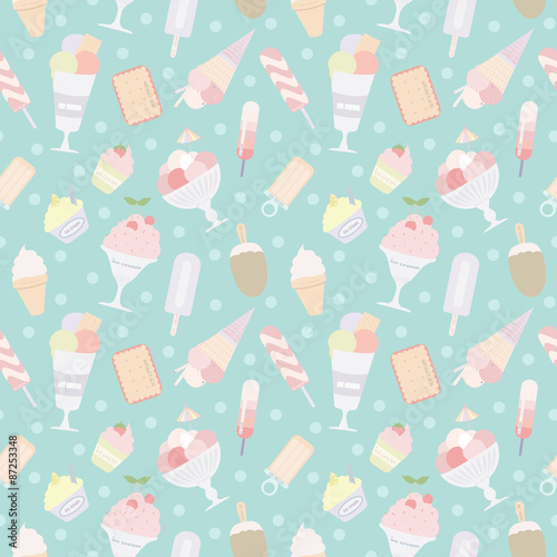 Mix ice cream seamless pattern