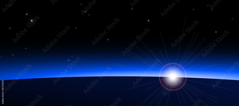 Lever de soleil vu de l'espace