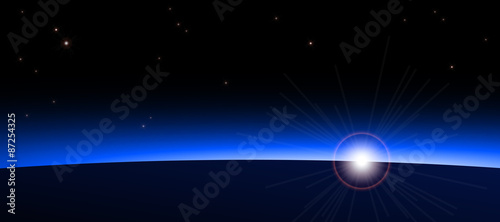 Lever de soleil vu de l'espace