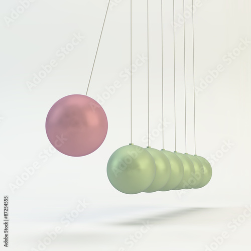 Newtons Cradle Vector Illustration. Business 3D Concept.