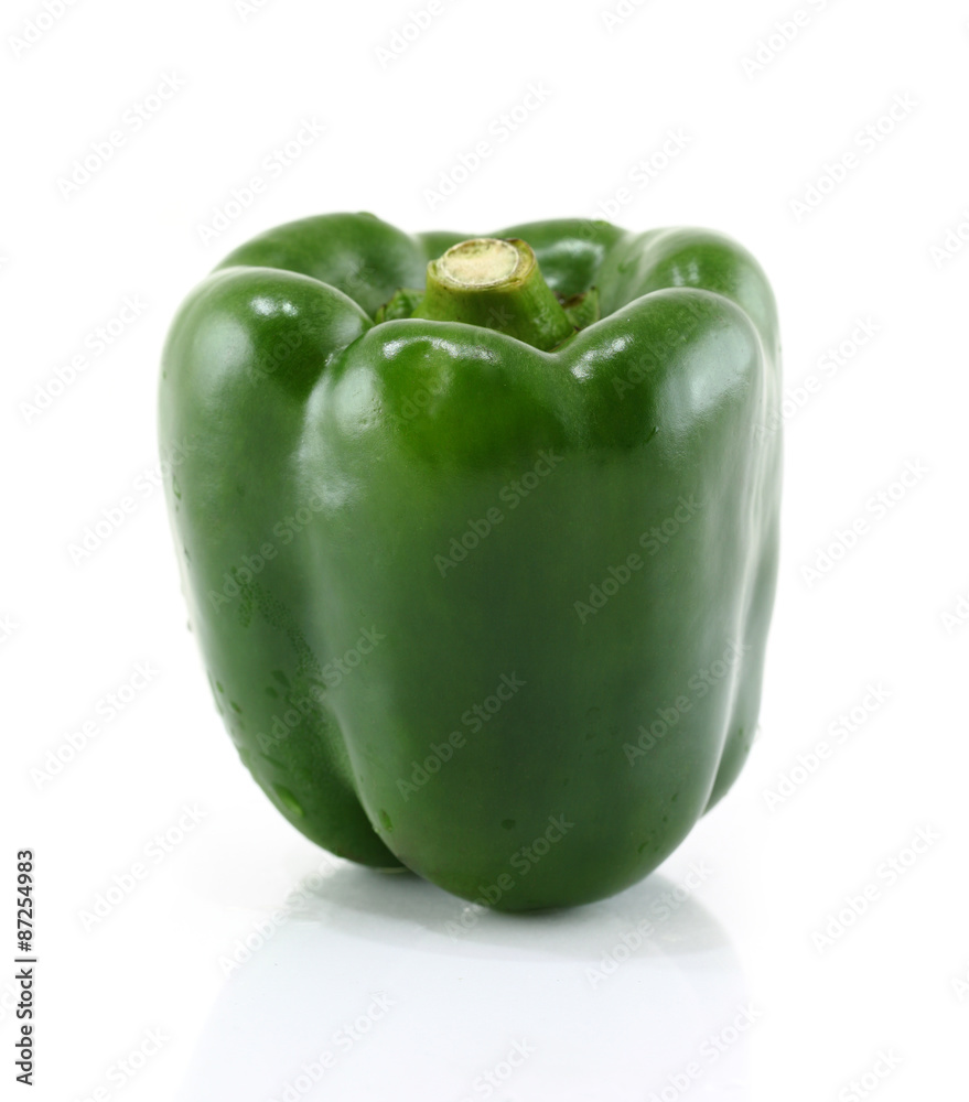 Green pepper on white background Green pepper on white background