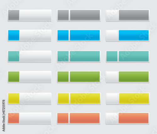 Set of multicolor web buttons
